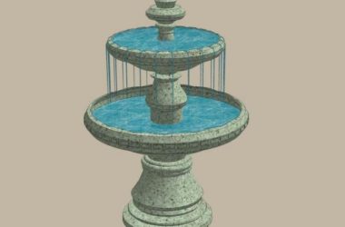 Sketchup素材模型|欧式水景跌水,景观素材组件-BIM建筑网