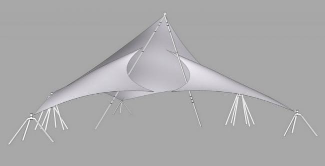 Sketchup素材模型|张拉膜景观素材组件 Sketchup素材模型|张拉膜景观素材组件