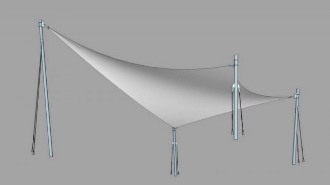 Sketchup素材模型|张拉膜景观素材组件 Sketchup素材模型|张拉膜景观素材组件