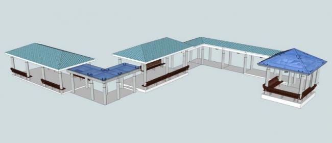 Sketchup素材模型|景观廊架素材组件 Sketchup素材模型|景观廊架素材组件