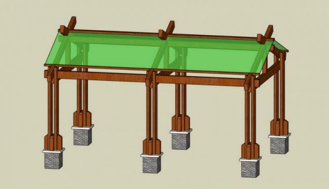 Sketchup素材模型|景观廊架素材组件 Sketchup素材模型|景观廊架素材组件