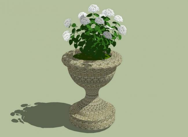 Sketchup素材模型|欧式花钵景观素材组件 Sketchup素材模型|欧式花钵景观素材组件