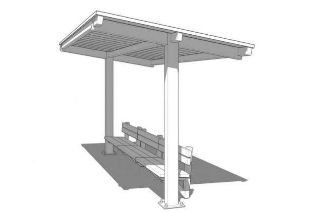 Sketchup素材模型|休闲雨棚模型素材组件 Sketchup素材模型|休闲雨棚模型素材组件