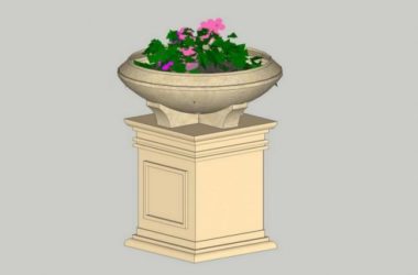 Sketchup素材模型|欧式花钵景观雕塑模型素材组件-BIM建筑网
