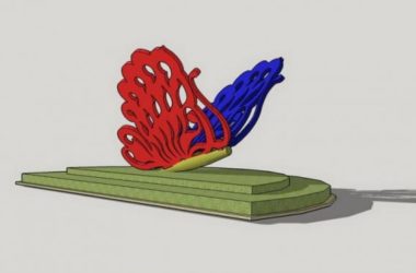 Sketchup素材模型|抽象蝴蝶景观雕塑小品模型素材组件,现代风格-BIM建筑网