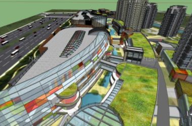 Sketchup综合体模型|多高层混合商业综合体,高层住宅,购物中心,现代风格-BIM建筑网