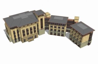 Sketchup酒店模型|多层酒店,草原风,俱乐部,现代风格-BIM建筑网