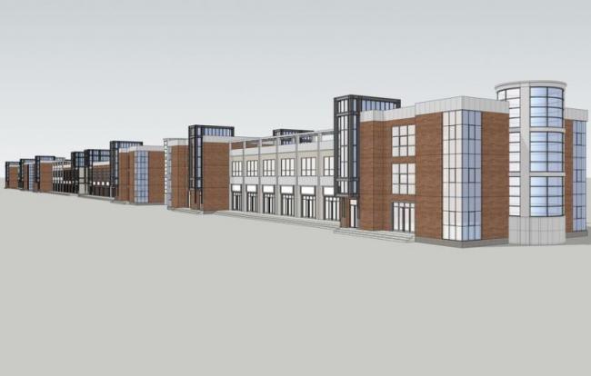 Sketchup商业模型|多层商业街,现代风格 Sketchup商业模型|多层商业街,现代风格