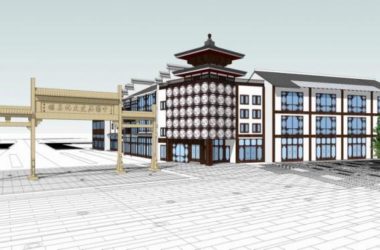 Sketchup酒店模型|多层酒店,中式风格-BIM建筑网