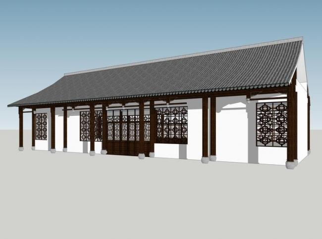 Sketchup商业模型|多层商业楼,中式风格 Sketchup商业模型|多层商业楼,中式风格