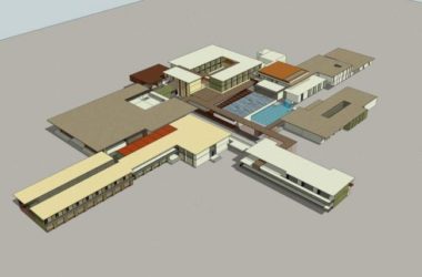 Sketchup酒店模型|多层山地酒店,现代风格-BIM建筑网