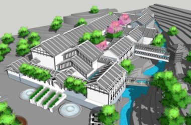 Sketchup酒店模型|多层山地酒店,中式风格-BIM建筑网