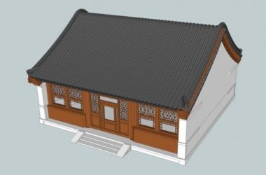 Sketchup住宅模型|多层四合院厢房,中式风格-BIM建筑网