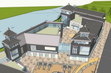 Sketchup酒店模型|草原风民俗风情度假村,多层酒店,新中式风格-BIM建筑网