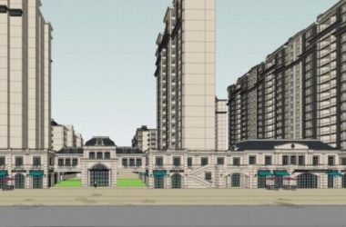 Sketchup住宅模型|高层住宅,法式古典风格,居住建筑-BIM建筑网