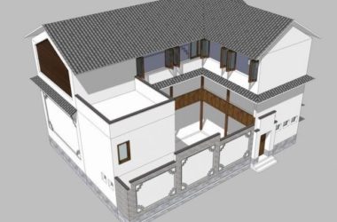 Sketchup住宅模型|多层白族住宅,农家院,自建房,居住建筑,中式风格-BIM建筑网