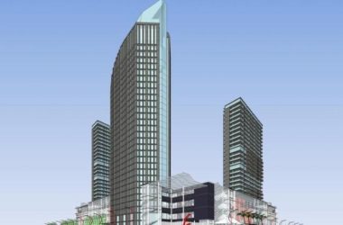 Sketchup综合体模型|多层高层混合商业综合体,高层办公楼,现代风格-BIM建筑网