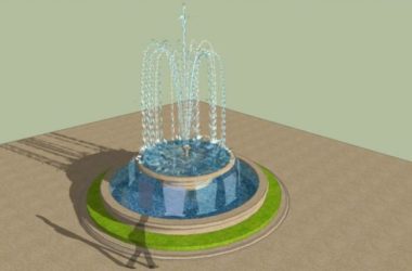 Sketchup素材模型|中央水池,素材组件-BIM建筑网
