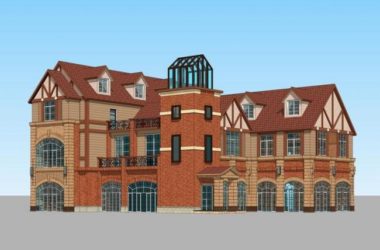 Sketchup商业模型|多层售楼处，商业建筑，简欧，古典风格-BIM建筑网