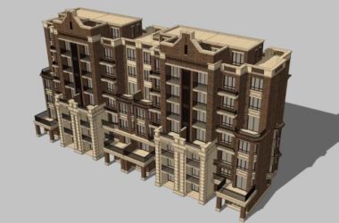 Sketchup住宅模型|多层住宅,居住建筑,英式风格,古典风格-BIM建筑网