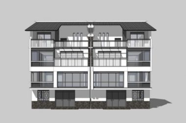 Sketchup住宅模型|多层农村住宅,居住建筑,中式风格-BIM建筑网