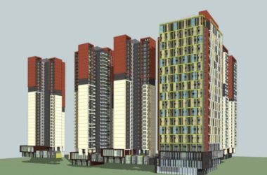 Sketchup住宅模型|高层住宅,现代风格,居住建筑-BIM建筑网