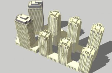 Sketchup住宅模型|高层住宅,ArtDeco风格,古典风格,居住建筑-BIM建筑网