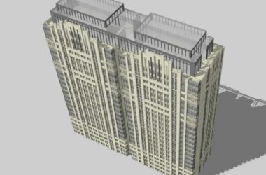 Sketchup住宅模型|高层住宅,Artdeco风格,居住建筑-BIM建筑网