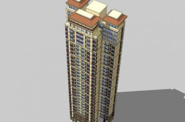 Sketchup住宅模型|超高层住宅,简欧式风格,新古典风格,居住建筑-BIM建筑网