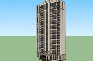 Sketchup住宅模型|高层住宅,居住建筑,新古典风格-BIM建筑网