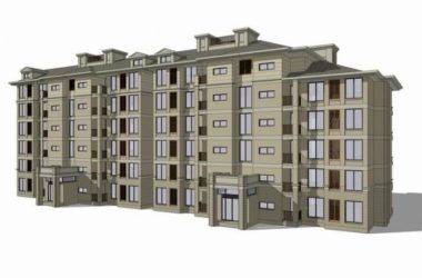 Sketchup住宅模型|简法式多层住宅,古典风格,居住建筑-BIM建筑网