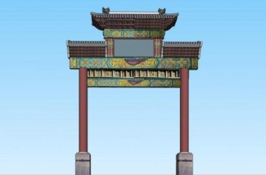 Sketchup小品模型|中式牌坊,小品,中式风格-BIM建筑网