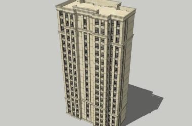 Sketchup住宅模型|高层住宅,居住建筑,新古典风格-BIM建筑网