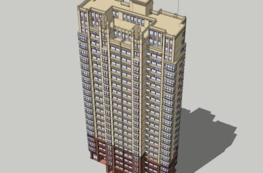 Sketchup住宅模型|高层住宅,新古典风格,居住建筑-BIM建筑网