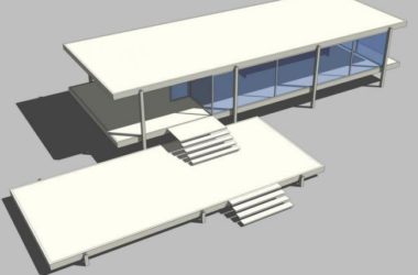 Sketchup住宅模型|法恩斯沃斯住宅，多层住宅，居住建筑，现代风格-BIM建筑网