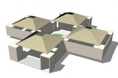 Sketchup小品模型|屈灵顿游泳池更衣室,现代风格-BIM建筑网