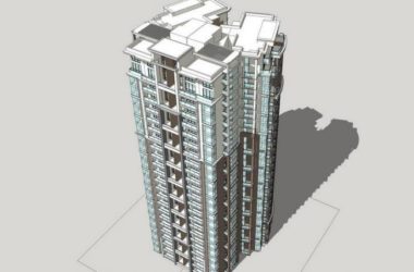 Sketchup住宅模型|高层住宅，居住建筑，现代风格-BIM建筑网