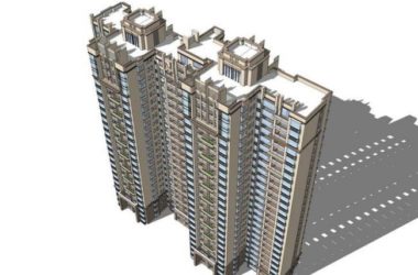 Sketchup住宅模型|高层住宅，居住建筑，新古典风格-BIM建筑网