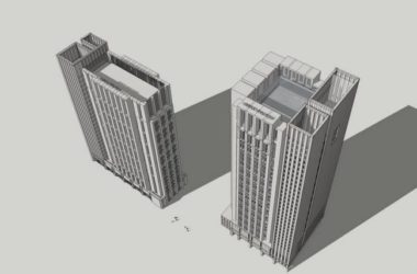 Sketchup办公模型|高层办公楼,新古典风格-BIM建筑网