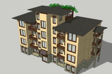 Sketchup住宅模型|多层住宅洋房，居住建筑，东南亚风格，古典风格-BIM建筑网