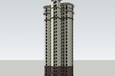 Sketchup住宅模型|高层住宅,居住建筑,古典风格,西班牙风格-BIM建筑网