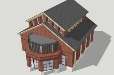 Sketchup文化模型|简欧小型展览馆,文化建筑,古典风格-BIM建筑网