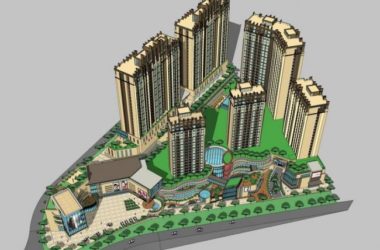 Sketchup住宅模型|高层住宅小区,居住建筑,新古典风格-BIM建筑网