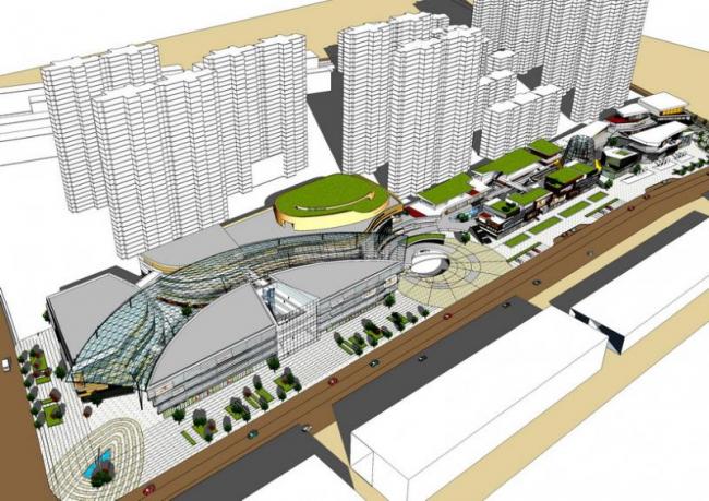 Sketchup住宅模型|多层商业街,现代风格 Sketchup住宅模型|多层商业街,现代风格