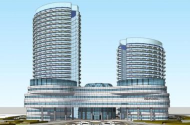 Sketchup办公模型|多高层混合办公建筑,现代风格-BIM建筑网