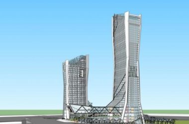 Sketchup办公模型|超高层办公,现代风格-BIM建筑网
