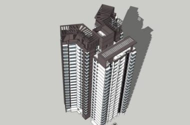 Sketchup住宅模型|高层住宅,现代风格,居住建筑-BIM建筑网