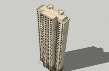 Sketchup住宅模型|高层住宅,新古典风格,居住建筑-BIM建筑网