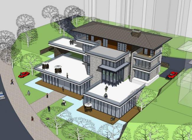 Sketchup商业模型|多层商业楼,现代风格 Sketchup商业模型|多层商业楼,现代风格