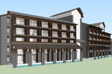 Sketchup酒店模型|多层温泉酒店,新中式风格-BIM建筑网